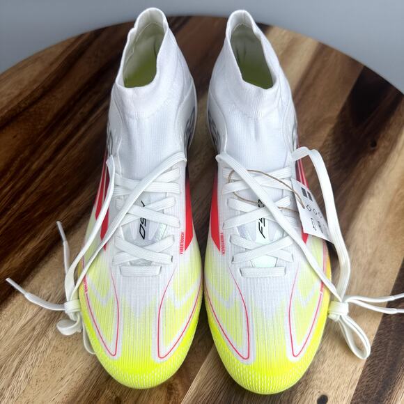 Adidas F50 Pro Mid FG Soccer Cleats Womens Size 7 Solar Pack White IE1462 NEW - Picture 2 of 8